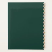 Bruiloft Monogram Minimalist Emerald Groen Goud Planner (Achterkant)