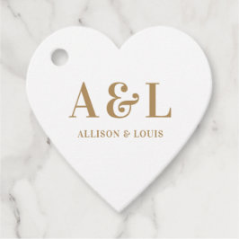 Bruiloft Monogram Minimalistisch Wit Goud Bedankjes Labels