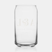 Bruiloft Monogram Minimalistisch Wit Goud Blikvorm Glas (Achterkant)