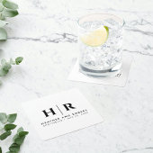 Bruiloft Monogram Moderne Custom Bruid en bruidego Kartonnen Onderzetters