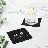 Bruiloft Monogram Moderne Custom Bruid en bruidego Kartonnen Onderzetters