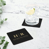 Bruiloft Monogram Moderne Custom Bruid en bruidego Kartonnen Onderzetters