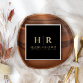 Bruiloft Monogram Moderne Custom Bruid en bruidego Servet