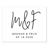 Bruiloft Monogram Moderne Script Namen Rubberstempel (Afrduk)