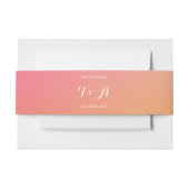 Bruiloft Monogram Moderne Zonsondergang Ombre Uitnodigingen Wikkel (Voorkant Voorbeeld)