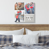 Bruiloft Monogram Namen en Datum 3 Fotocollage Canvas Afdruk (Insitu (Slaapkamer))