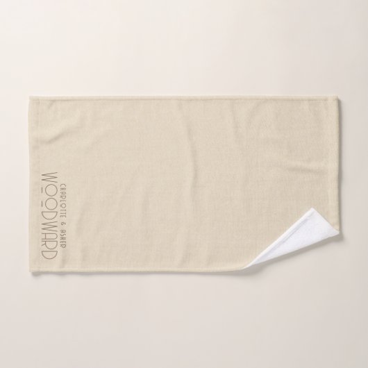 Bruiloft Monogram Passen getrouwd Cream Linnen Eff Bad Handdoek (Handdoek)