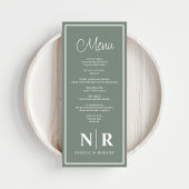 Bruiloft monogram receptie of Verloving diner Menu