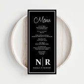 Bruiloft monogram receptie of Verloving diner Menu