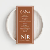 Bruiloft monogram receptie of Verloving diner Menu