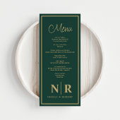 Bruiloft monogram receptie of Verloving diner Menu