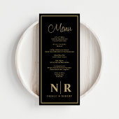 Bruiloft monogram receptie of Verloving diner Menu