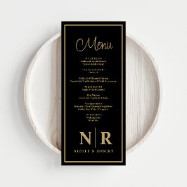 Bruiloft monogram receptie of Verloving diner Menu