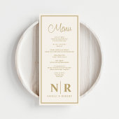 Bruiloft monogram receptie of Verloving diner Menu