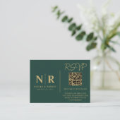 Bruiloft Monogram RSVP QR Code Foto Elegant Informatiekaartje (Staand voorkant)
