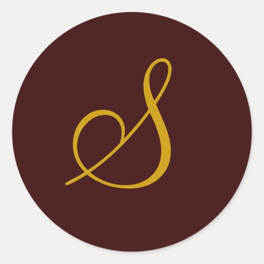 Bruiloft Monogram S Gold Seal Sticker (Voorkant)