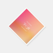 Bruiloft monogram Sinaasappel Ombre Servet (Hoek)