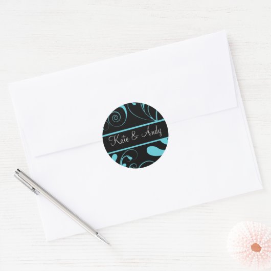 Bruiloft Monogram stickers (Envelop)
