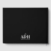Bruiloft monogram verfijnd zwart-wit gastenboek (Achterkant)