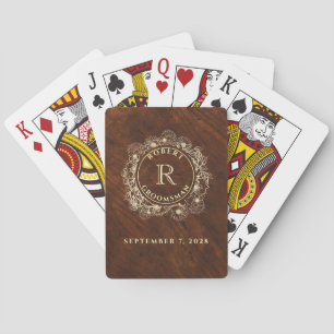 Bruiloft Monogram voor Bruidsjonkers Pokerkaarten