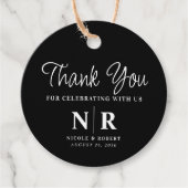 Bruiloft Monogram Welkom Gift Bag of Mand Bedankjes Labels (Voorkant)