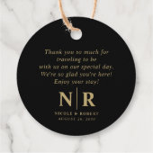 Bruiloft Monogram Welkom Gift Bag of Mand Bedankjes Labels (Achterkant)