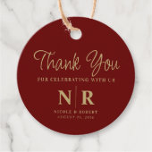 Bruiloft Monogram Welkom Gift Bag of Mand Bedankjes Labels (Voorkant)