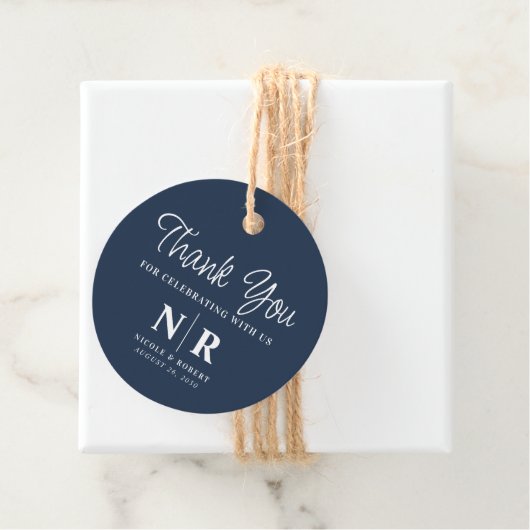 Bruiloft Monogram Welkom Gift Bag of Mand Bedankjes Labels (In situ)