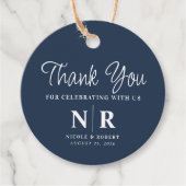 Bruiloft Monogram Welkom Gift Bag of Mand Bedankjes Labels (Voorkant)