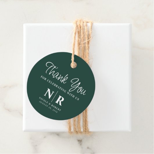 Bruiloft Monogram Welkom Gift Bag of Mand Bedankjes Labels (In situ)