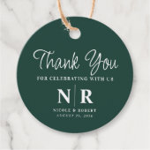 Bruiloft Monogram Welkom Gift Bag of Mand Bedankjes Labels (Voorkant)