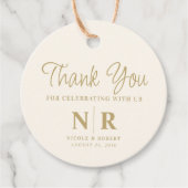 Bruiloft Monogram Welkom Gift Bag of Mand Bedankjes Labels (Voorkant)