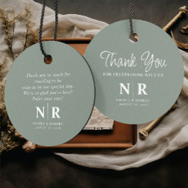 Bruiloft Monogram Welkom Gift Bag of Mand Bedankjes Labels