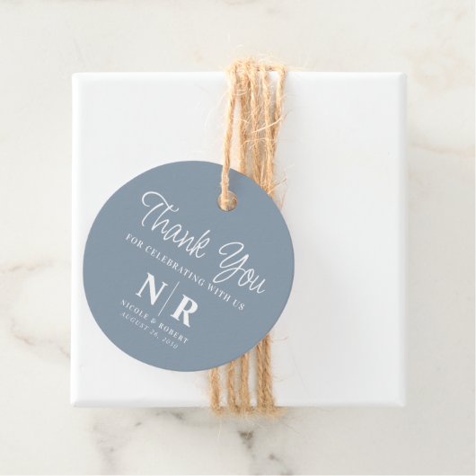 Bruiloft Monogram Welkom Gift Bag of Mand Bedankjes Labels (In situ)