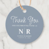 Bruiloft Monogram Welkom Gift Bag of Mand Bedankjes Labels (Voorkant)