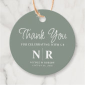 Bruiloft Monogram Welkom Gift Bag of Mand Bedankjes Labels (Voorkant)