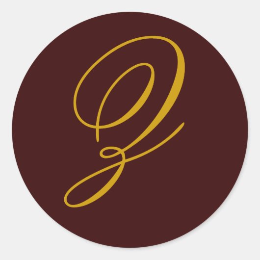Bruiloft Monogram Z Gold Seal Sticker (Voorkant)