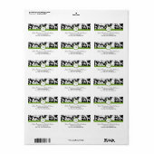 Bruiloft monogram zwart-wit damast labels (Full Sheet)