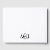 Bruiloft Monogram Zwart-wit Verfijnd Gastenboek (Achterkant)