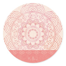 Bruiloft Monogrammen Boho Chic Mandala Ontwerp
