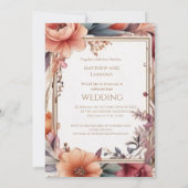 Bruiloft Mooie Moderne Boho Bloemen 2 Kaart (Achterkant)