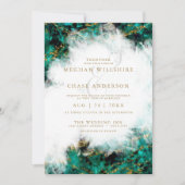 Bruiloft | Mooie Turquoise en Crystal Geode Kaart (Voorkant)