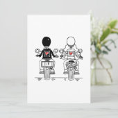 Bruiloft motorfiets avond receptie kaart (Staand voorkant)