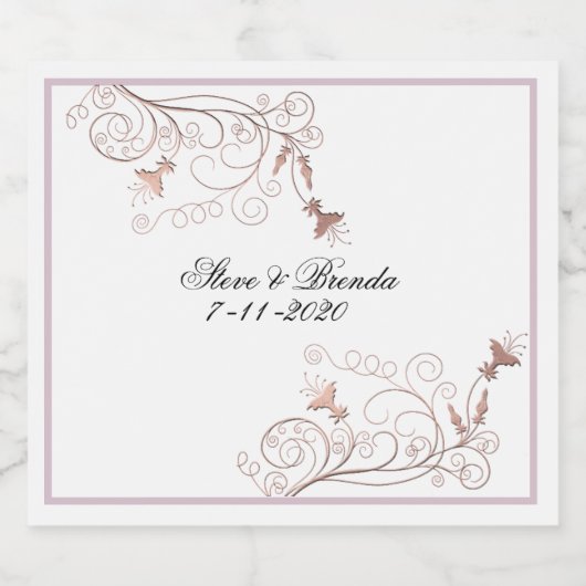 Bruiloft Mousserende Wijn Etiketten (Enkel label)