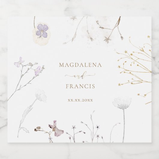 bruiloft Mousserende Wijn label Sparkling Wijnetiket (Enkel label)