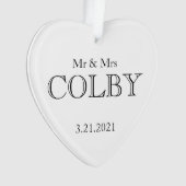 Bruiloft MR&MRS NAAM DATE VERSE Love Keepsake Ornament (voorkant)