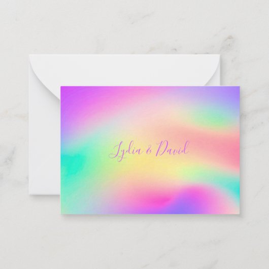 Bruiloft Multi Color Tie Modern RSVP Notitiekaartje (Achterkant)