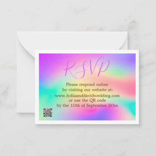 Bruiloft Multi Color Tie Modern RSVP Notitiekaartje (Voorkant)