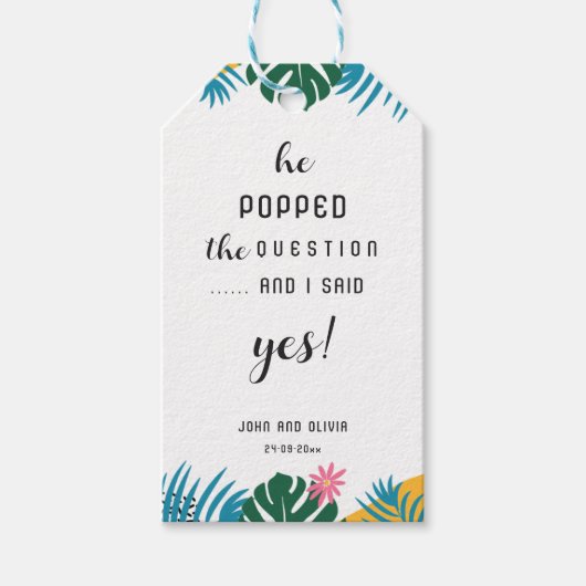 Bruiloft Multicolor Leaves Bruidsboeket Cadeaulabel (Voorkant)