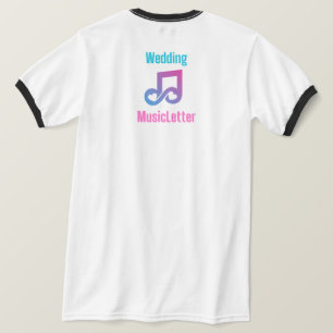 Bruiloft MusicLetter Mannen Zwart Ringer T-shirt